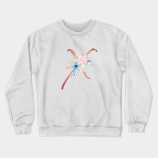 Letter X Rose Gold and Watercolor Blush Pink and Navy Crewneck Sweatshirt